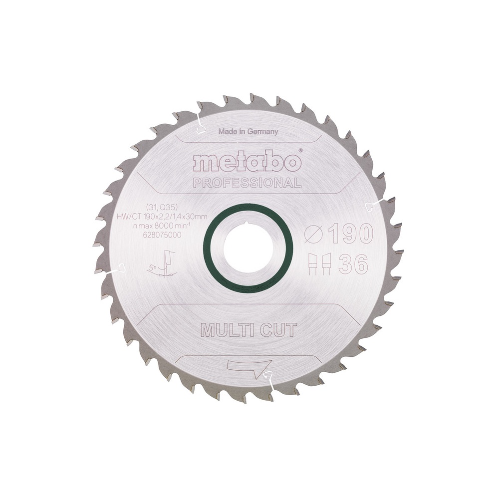 Lame de scie « multi cut - professional », 190x30, Z36 WZ 5° - METABO - 628075000