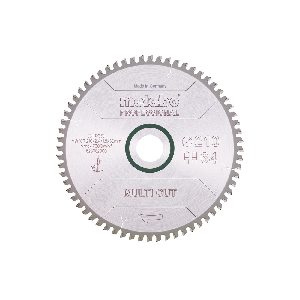 Lame de scie « multi cut - professional », 210x30, Z64 FZ/TZ, 5° nég. - METABO - 628082000