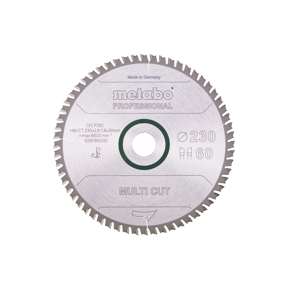 Lame de scie « multi cut - professional », 230x30, Z60 WZ 5° - METABO - 628085000