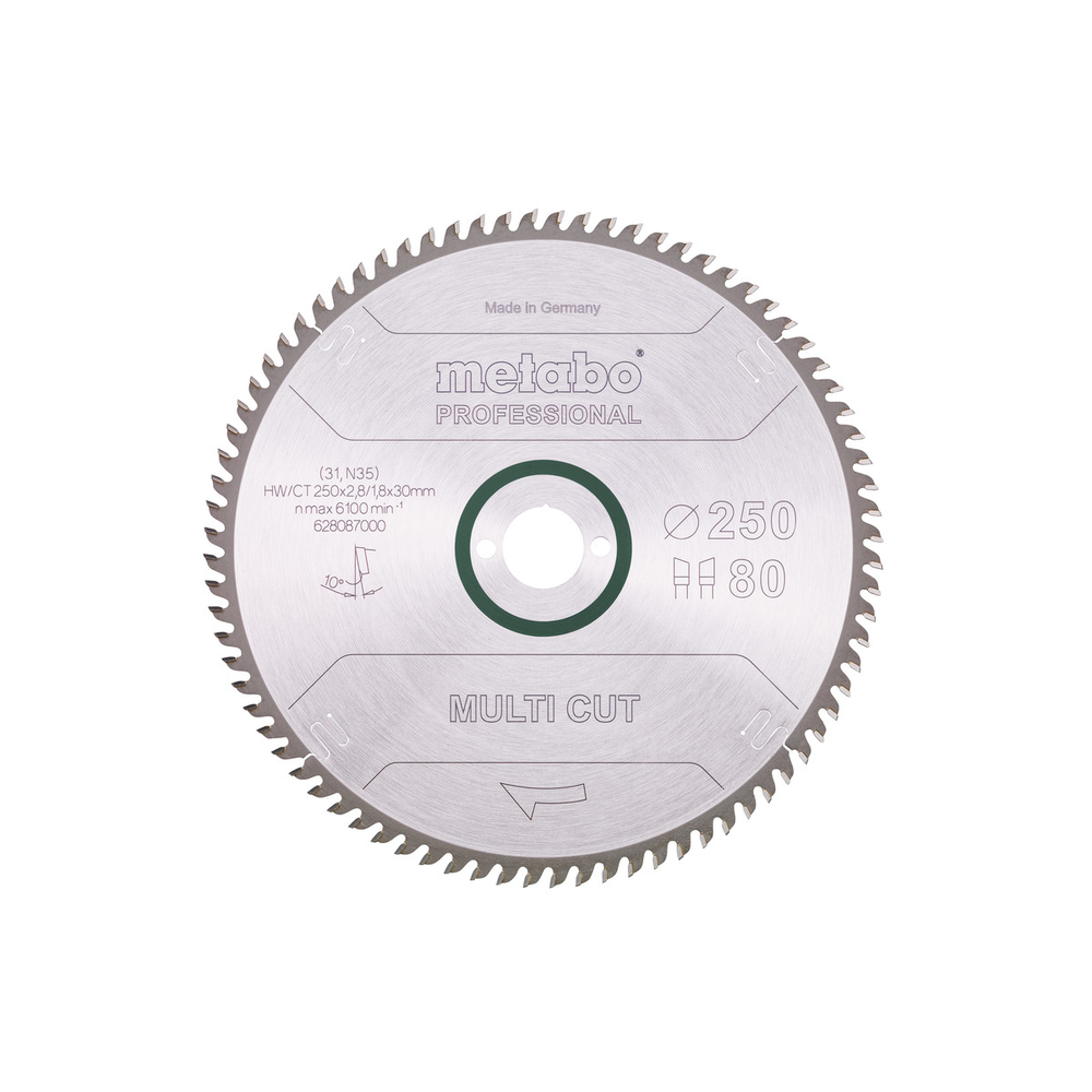 Lame de scie « multi cut - professional », 250x30, Z80 WZ, 10° - METABO - 628087000
