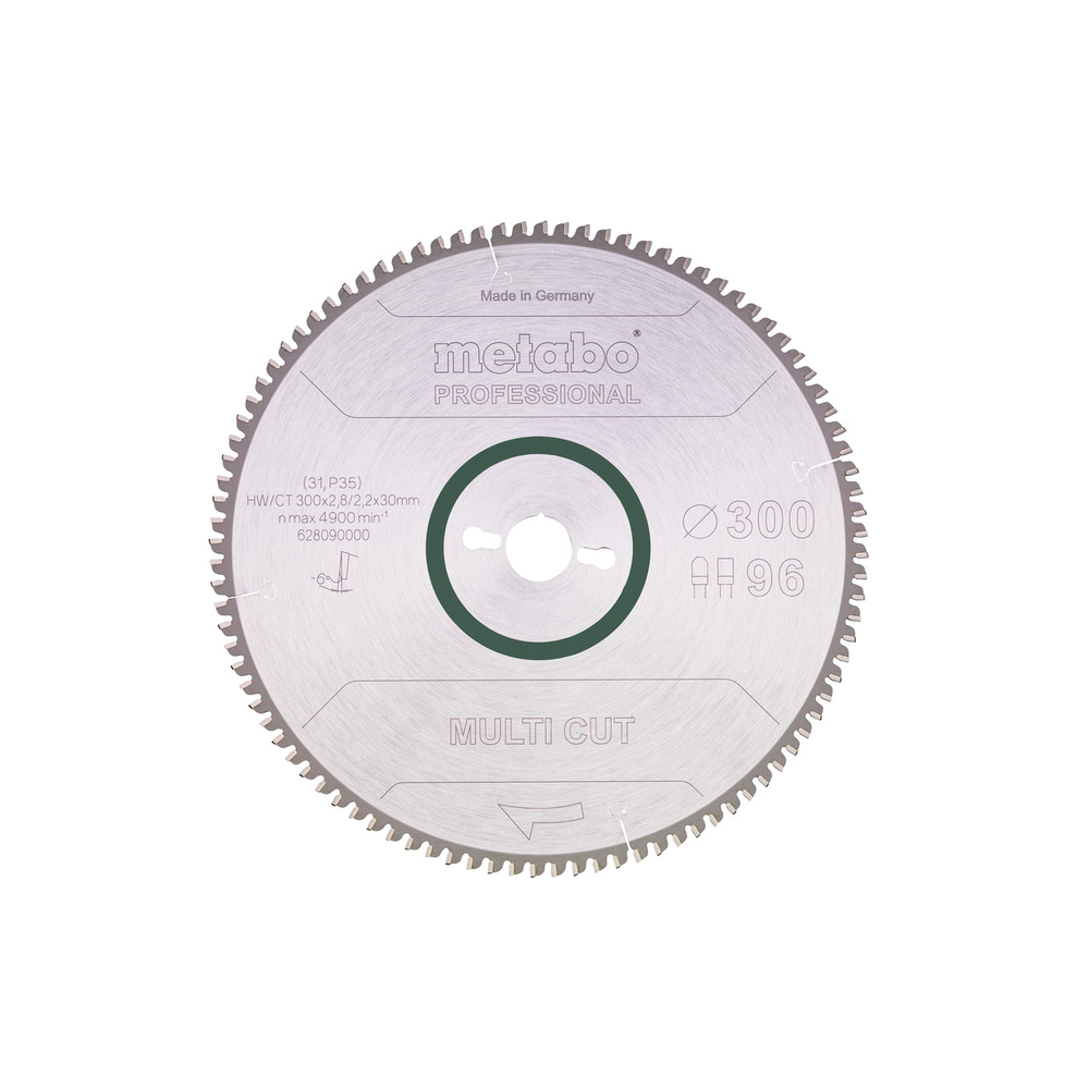 Lame de scie « multi cut - professional », 300x30, Z96 FZ/TZ, 6° nég. - METABO - 628090000