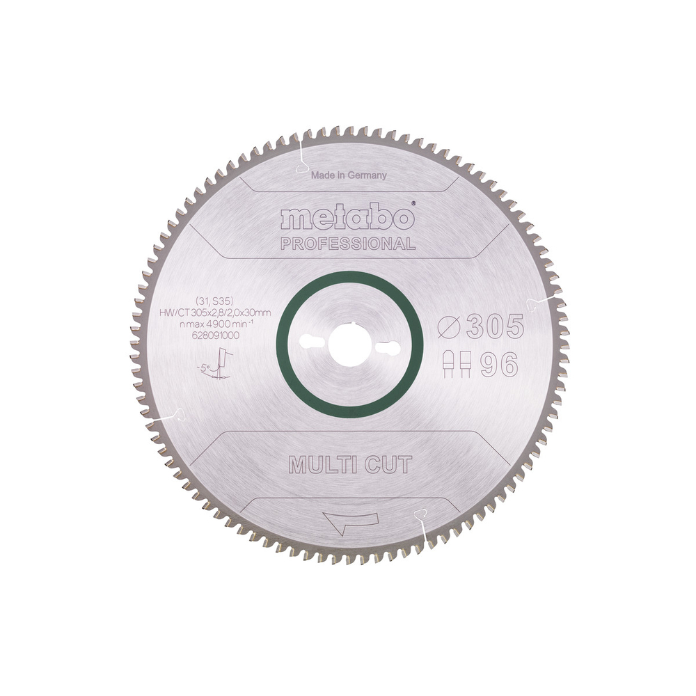 Lame de scie « multi cut - professional », 305x30, Z96 FZ/TZ, 5° nég. - METABO - 628091000