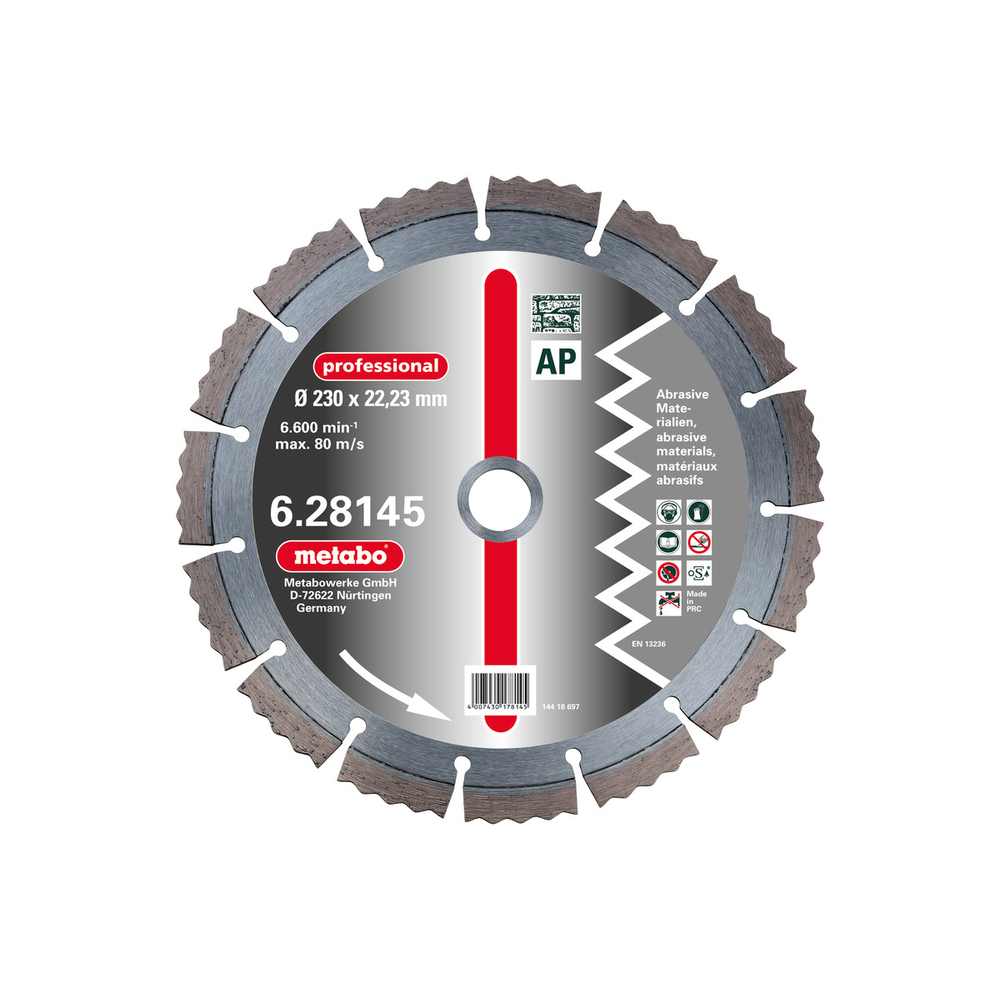 Meule de tronçonnage diamantée, 230 x 2,5 x 22,23 mm, 