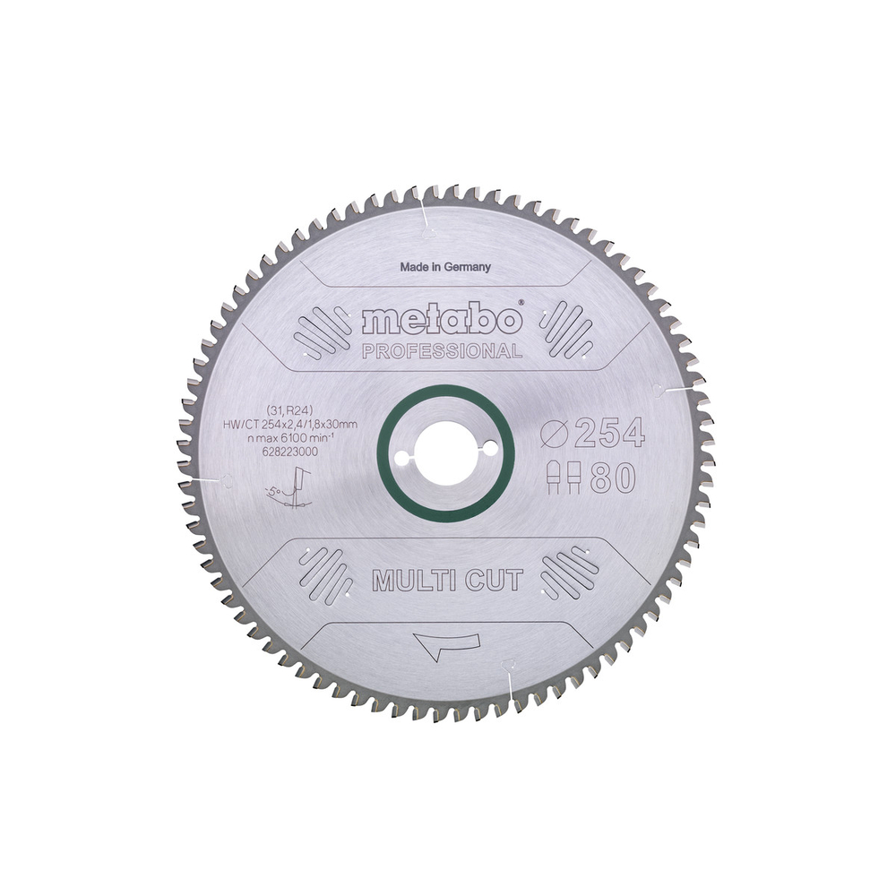 Lame de scie « multi cut - professional », 254x30, Z80 FZ/TZ, 5° nég. - METABO - 628223000