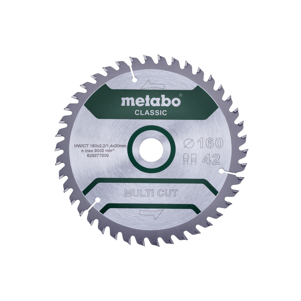 Lame de scie « multi cut - classic », 160x20 Z42 FZ/TZ 5° - METABO - 628277000