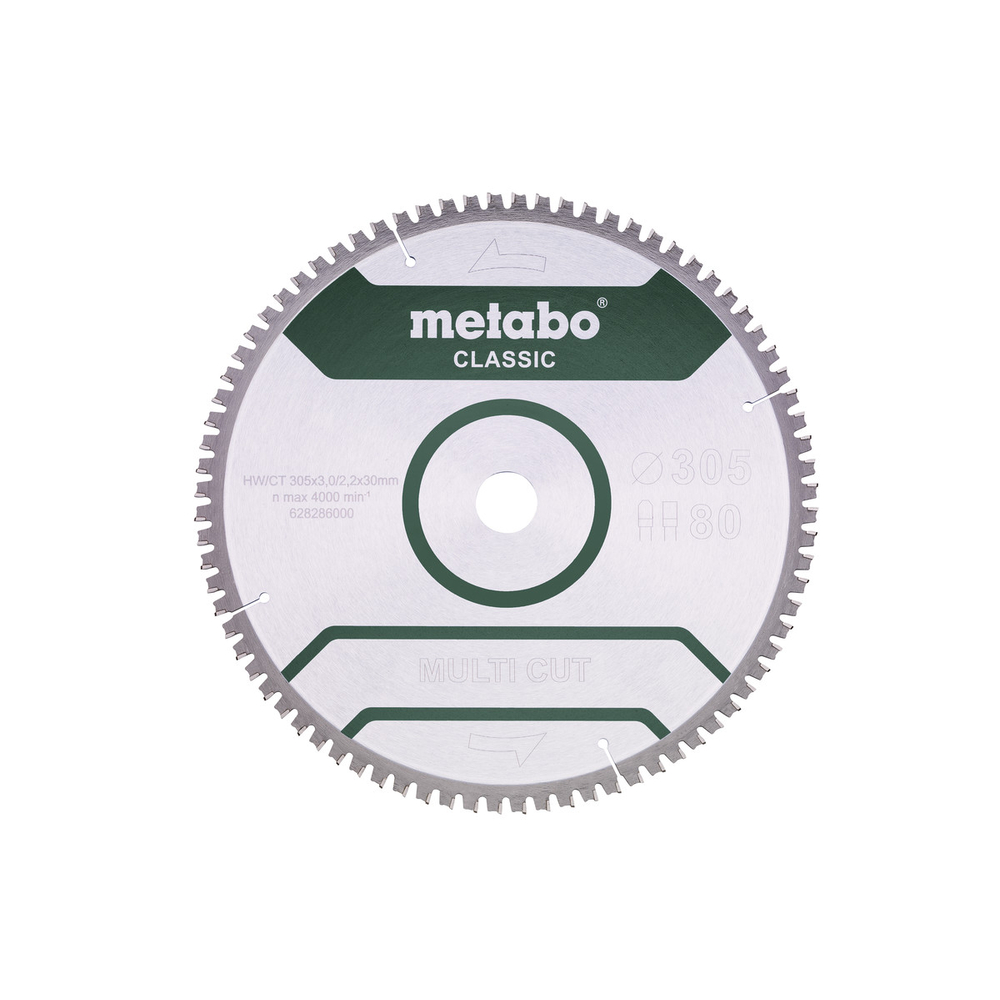 Lame de scie « multi cut - classic », 305x30 Z80 FZ/TZ 5° nég. - METABO - 628286000
