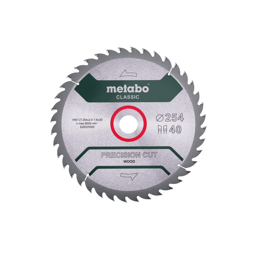 Lame de scie « precision cut wood - classic », 254x30, Z40 WZ 20° - METABO - 628325000