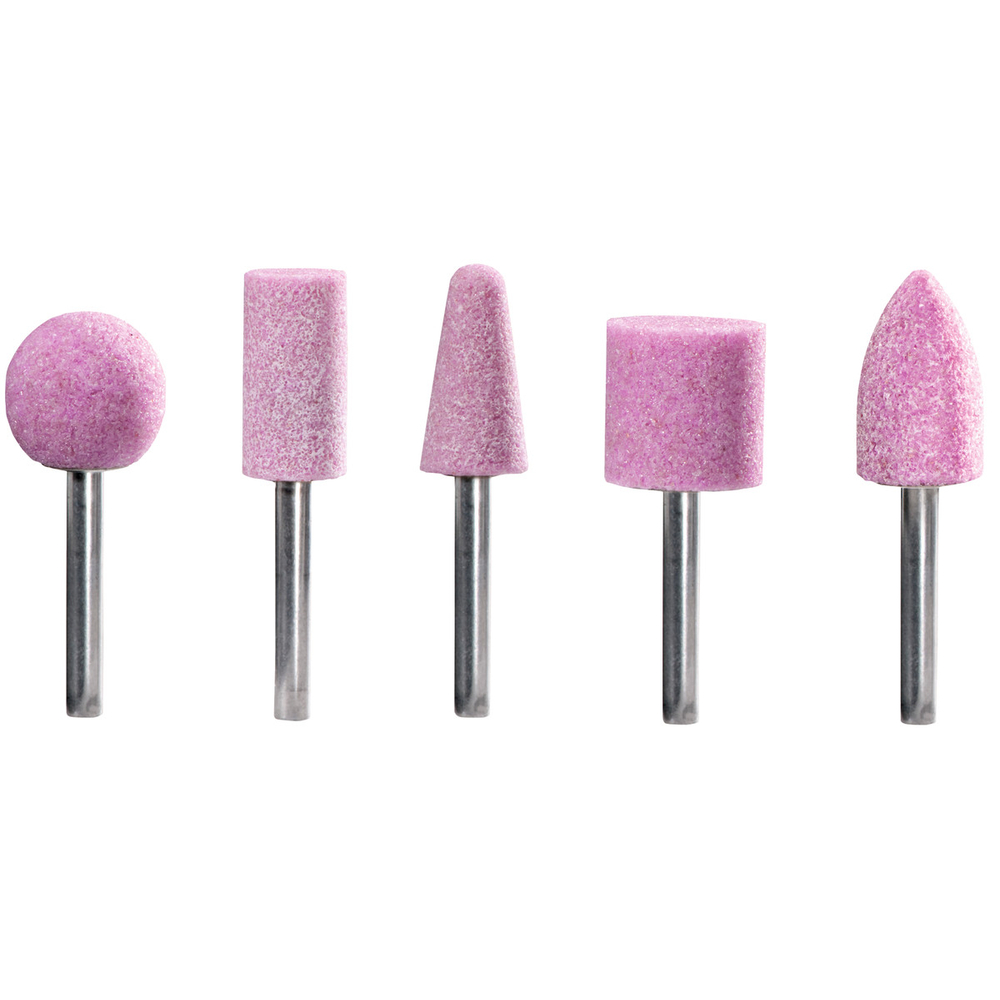 Set de meules sur tige en corindon supérieur, queue de 6 mm, 5 pièces - METABO - 628335000