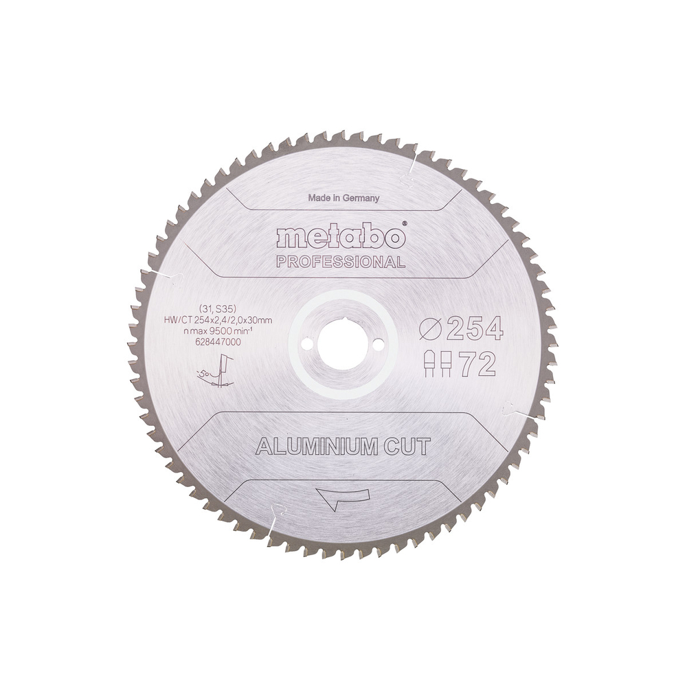Lame de scie « aluminium cut - professional », 254x30 Z72 FZ/TZ 5°neg - METABO - 628447000