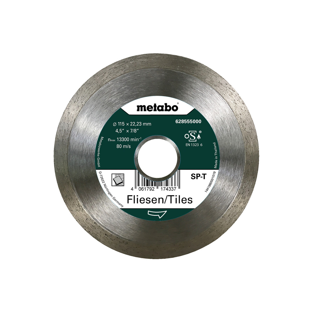 Meule de tronçonnage diamantée SP - T, 115x22,23 mm, Carrelage - METABO - 628555000