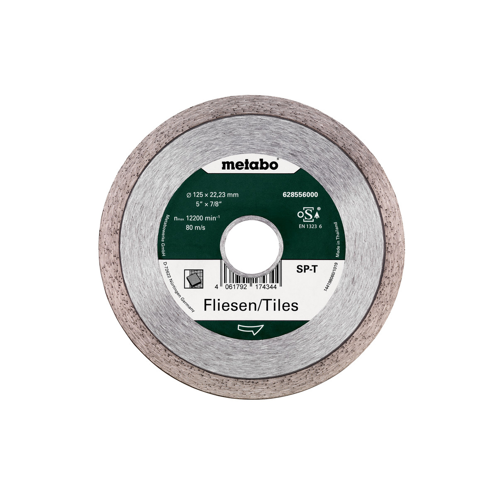 Meule de tronçonnage diamantée SP - T, 125x22,23 mm, Carrelage - METABO - 628556000