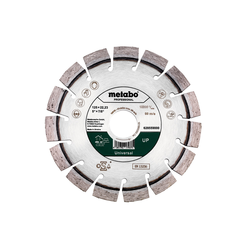 Meule de tronçonnage diamantée 125x22,23mm, « UP », Universal « professional » - METABO - 628559000