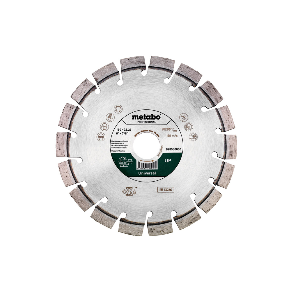 Meule de tronçonnage diamantée 150x22,23mm, « UP », Universal « professional » - METABO - 628560000