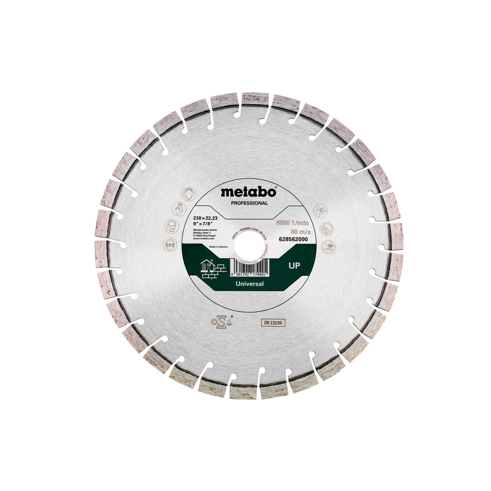 Meule de tronçonnage diamantée 230x22,23mm, « UP », Universal « professional » - METABO - 628562000
