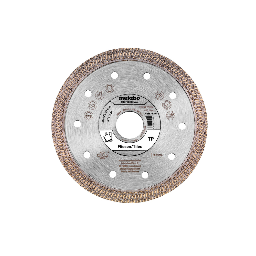 Meule de tronçonnage diamantée 125x22,23mm, « TP », Carrelage « professional » - METABO - 628579000