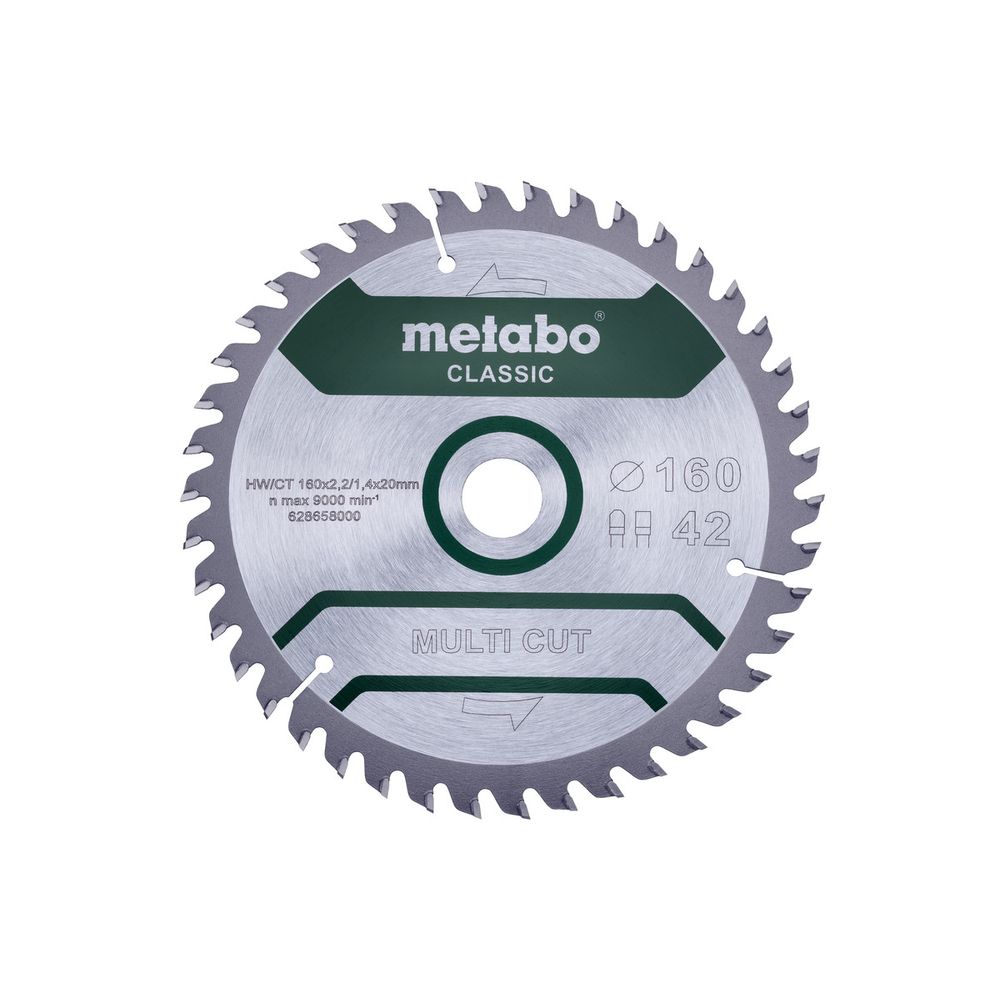 Lame de scie « multi cut - classic », 160x20 Z42 FZ/TZ 5° /B - METABO - 628658000