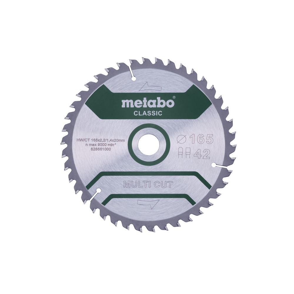 Lame de scie « multi cut - classic », 165x20 Z42 FZ/TZ 5° /B - METABO - 628661000
