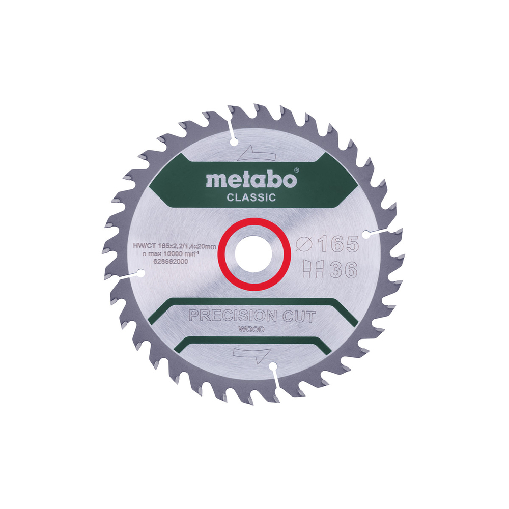 Lame de scie « precision cut wood - classic », 165x20 Z36 WZ 15° /B - METABO - 628662000