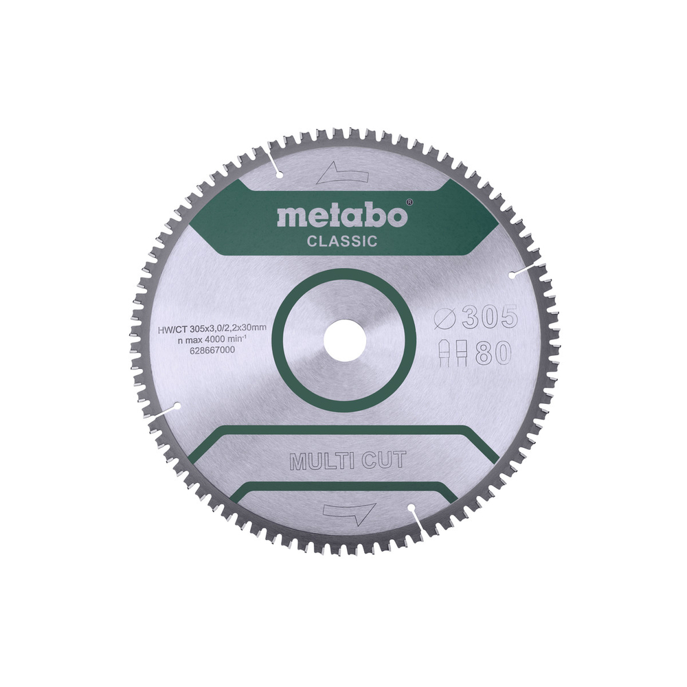 Lame de scie « multi cut - classic », 305x30 Z80 FZ/TZ 5°nég. /B - METABO - 628667000