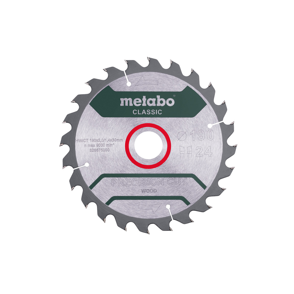Lame de scie « precision cut wood - classic », 190x30 Z24 WZ 15° /B - METABO - 628676000