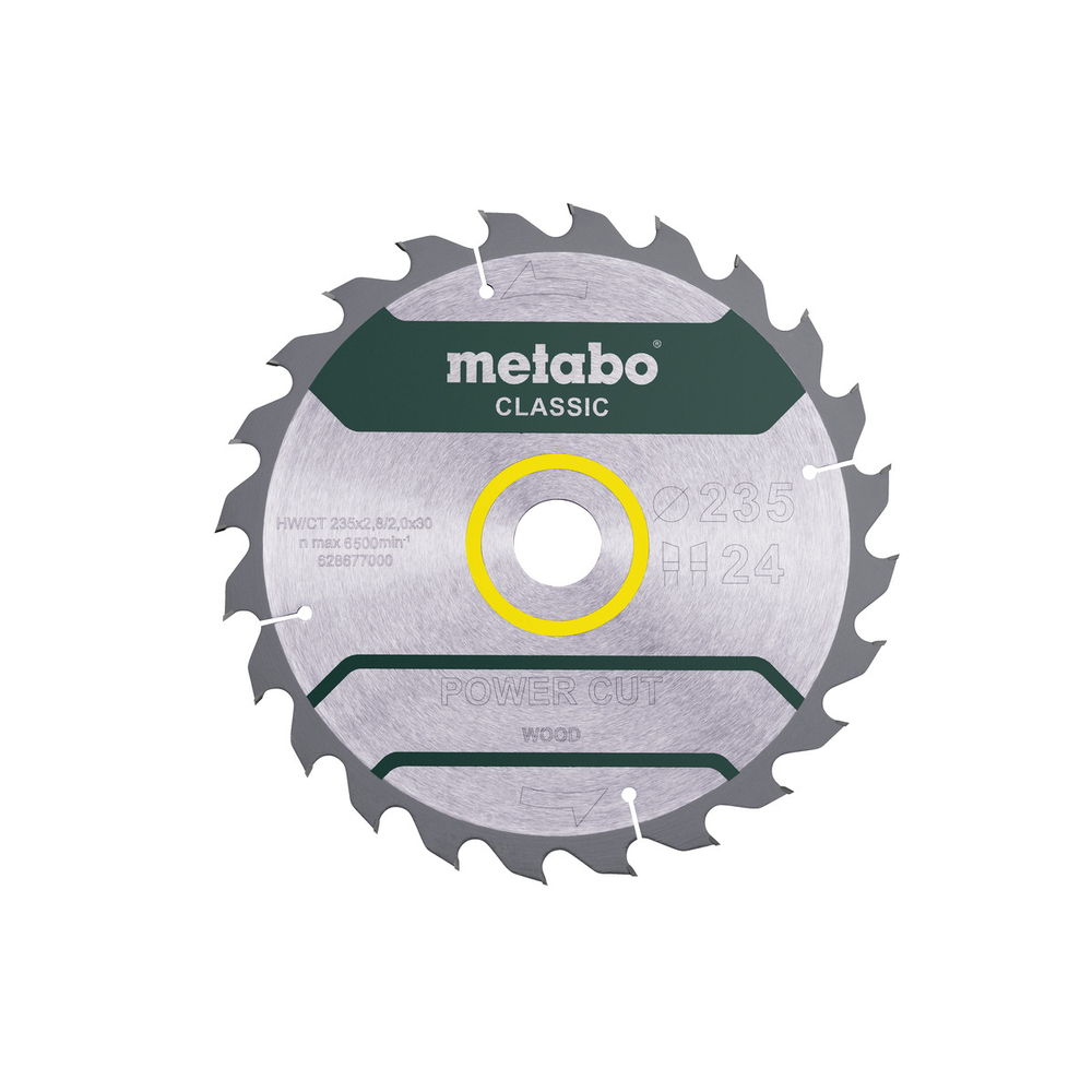 Lame de scie « power cut wood - classic »,235x30, Z24 WZ 18° /B - METABO - 628678000