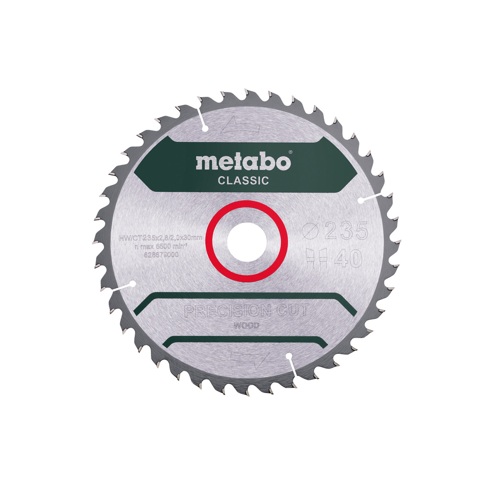 Lame de scie « precision cut wood - classic », 235x30 Z40 WZ 15° /B - METABO - 628680000