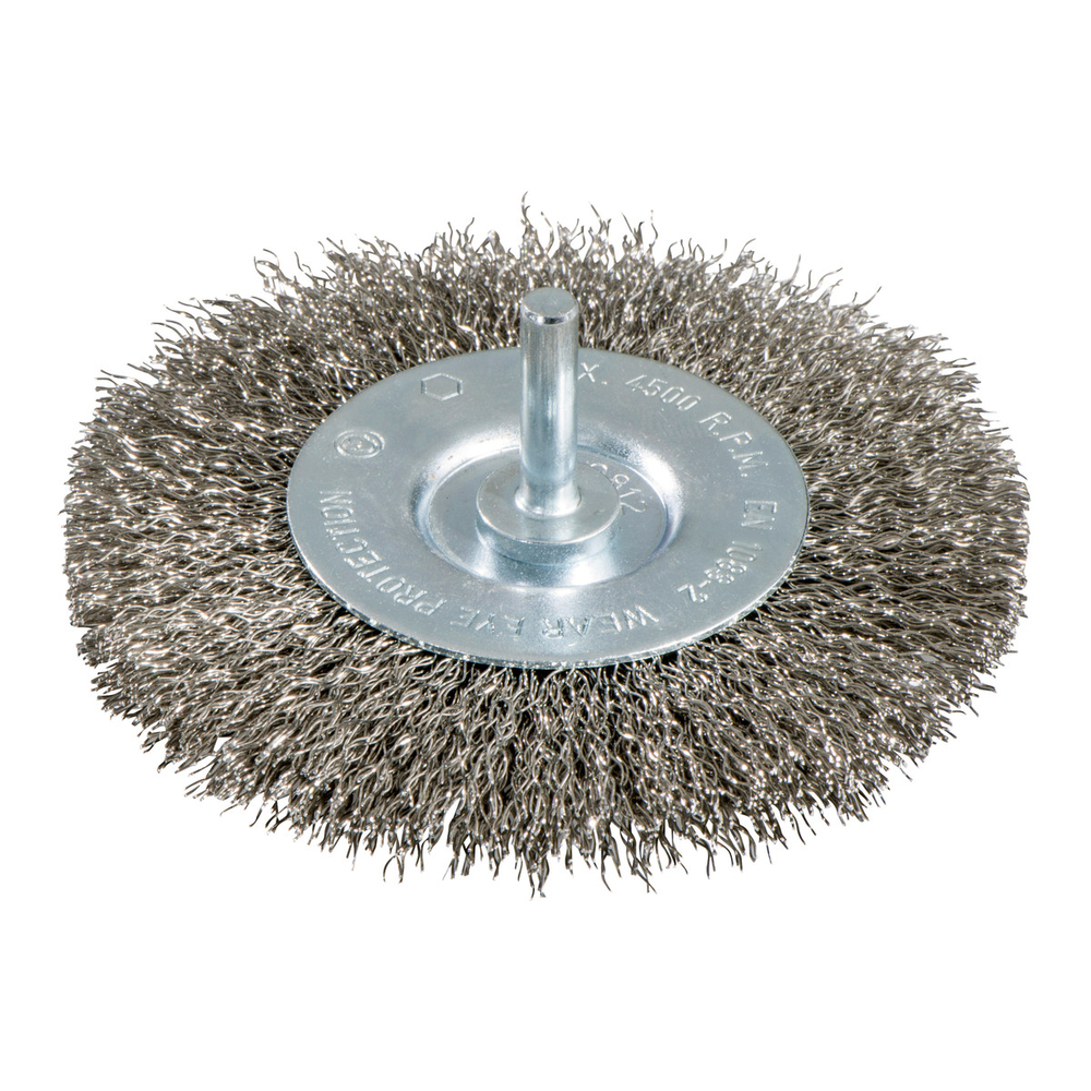 Brosse ronde 75x0,3 mm/ 6 mm, acier inoxydable, ondulé - METABO - 630550000