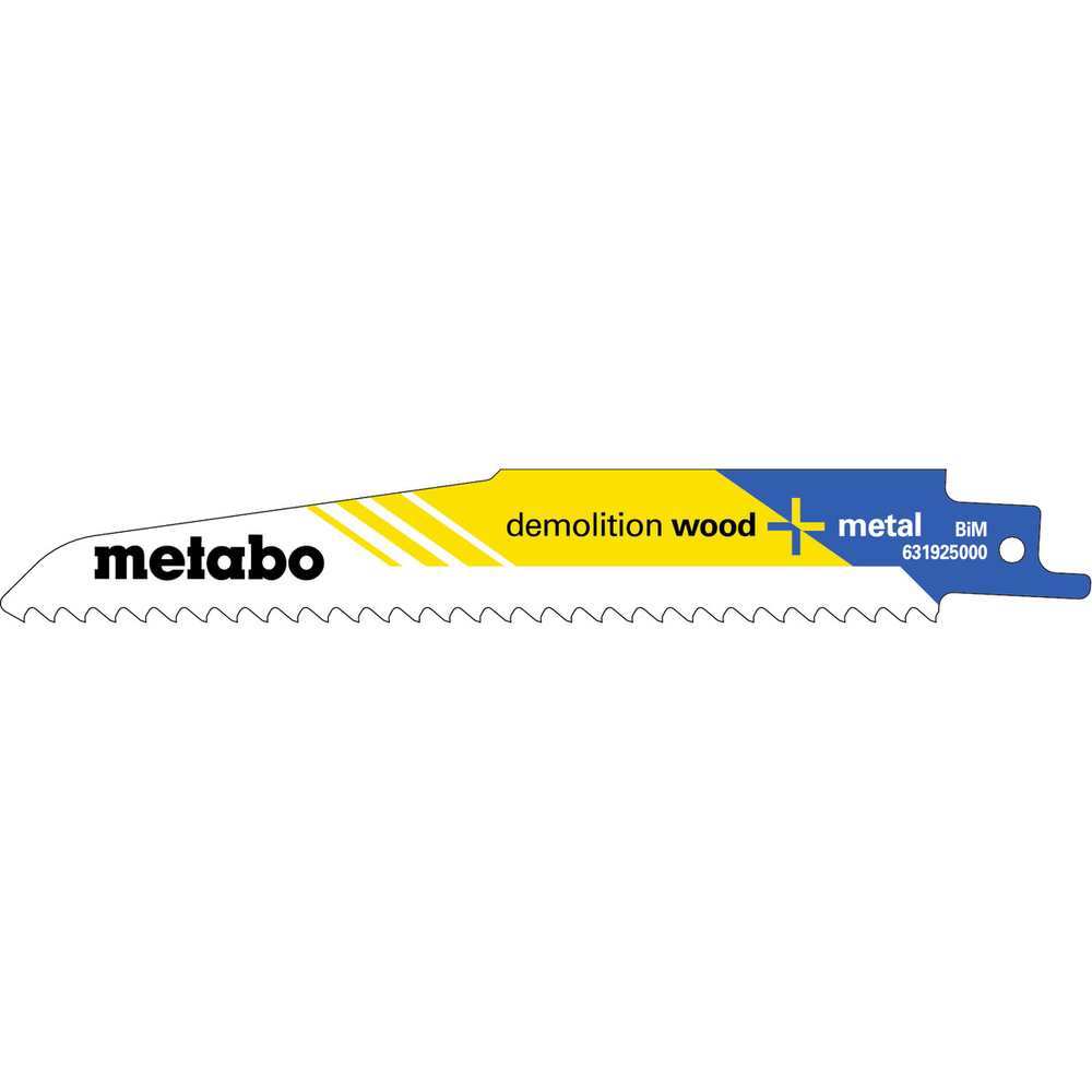 5 lames de scie sabre « demolition wood + metal » 150 x 1,6 mm - METABO - 631925000