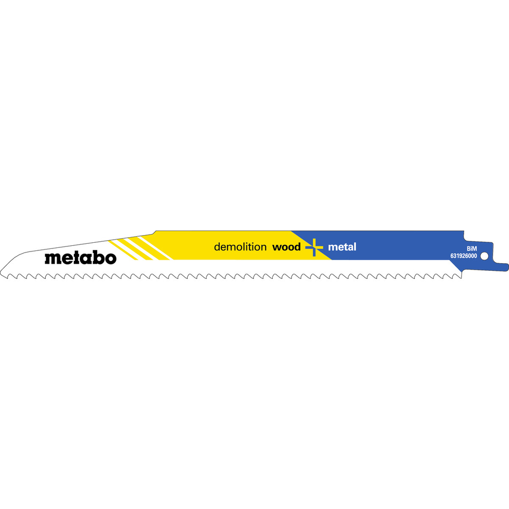 5 lames de scie sabre « demolition wood + metal » 225 x 1,6 mm - METABO - 631926000