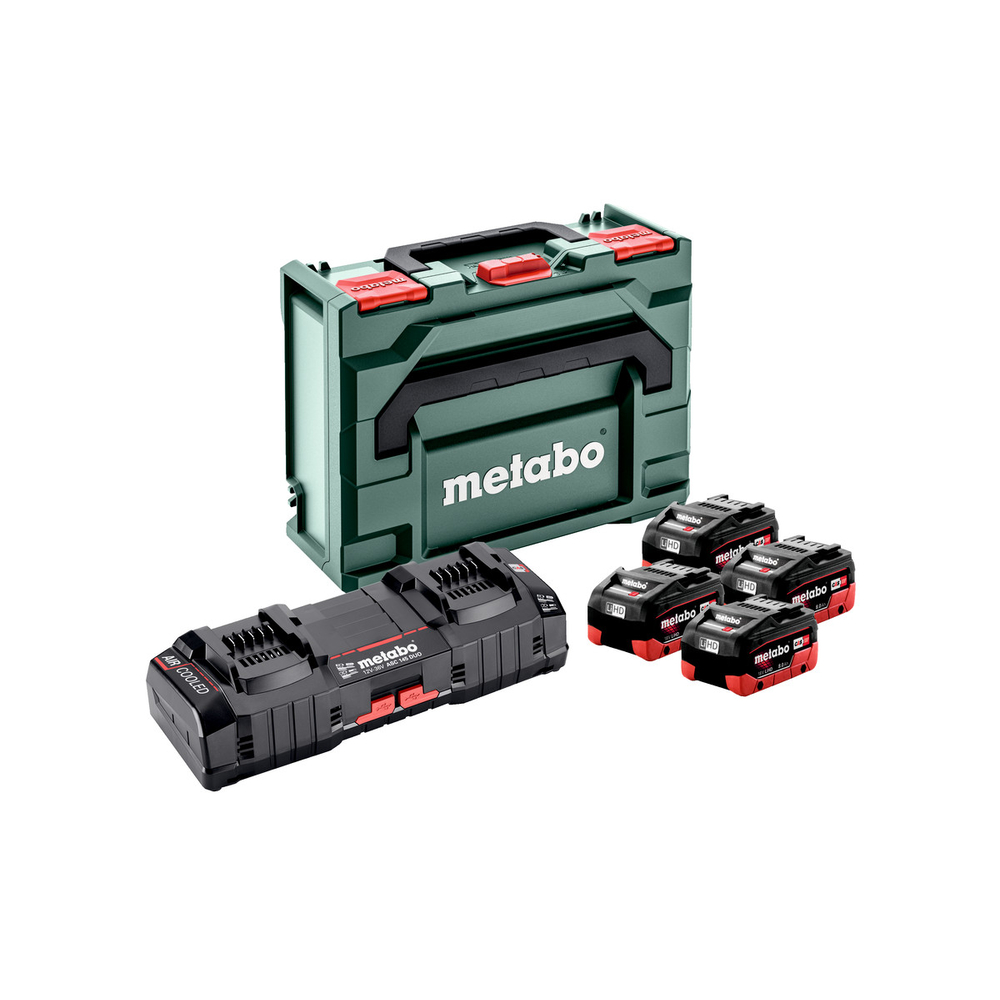 Set de base 4 x LiHD 8,0 Ah + ASC 145 Duo + metaBOX 145 - METABO - 685135000