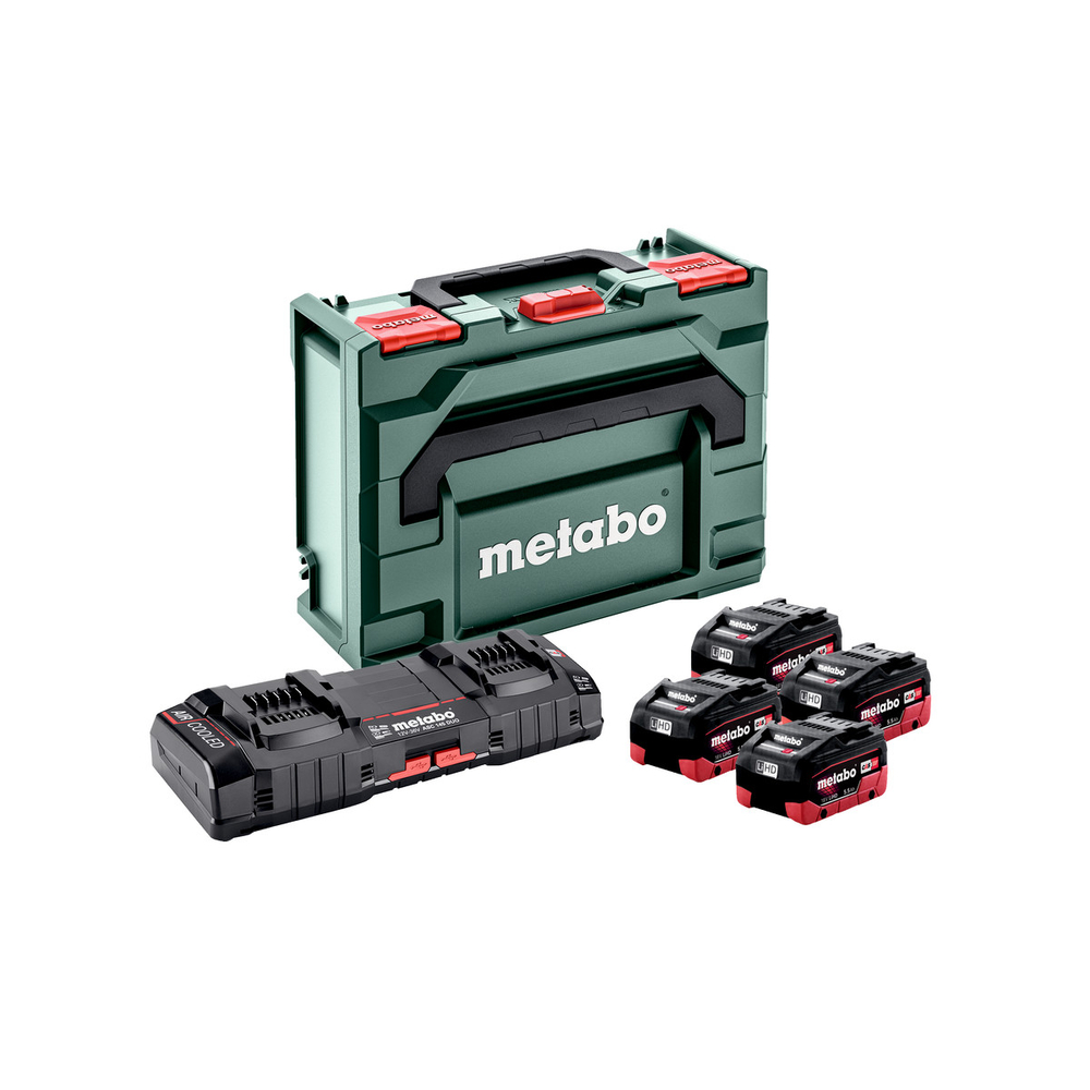Set de base 4 x LiHD 5,5 Ah ASC 145 DUO + metaBOX 145 - METABO - 685180000