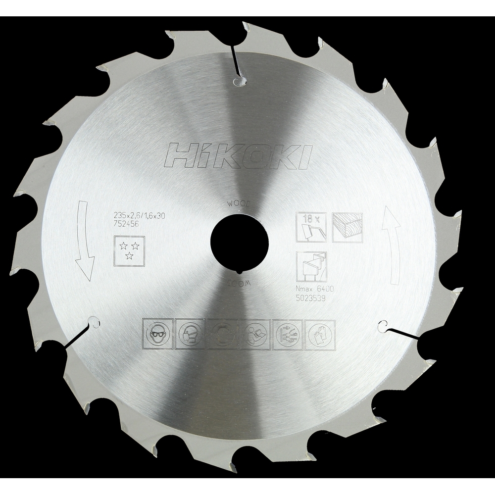 Lame pour scie circulaire bois 235 x 30, 18 dents - HIKOKI - 752456