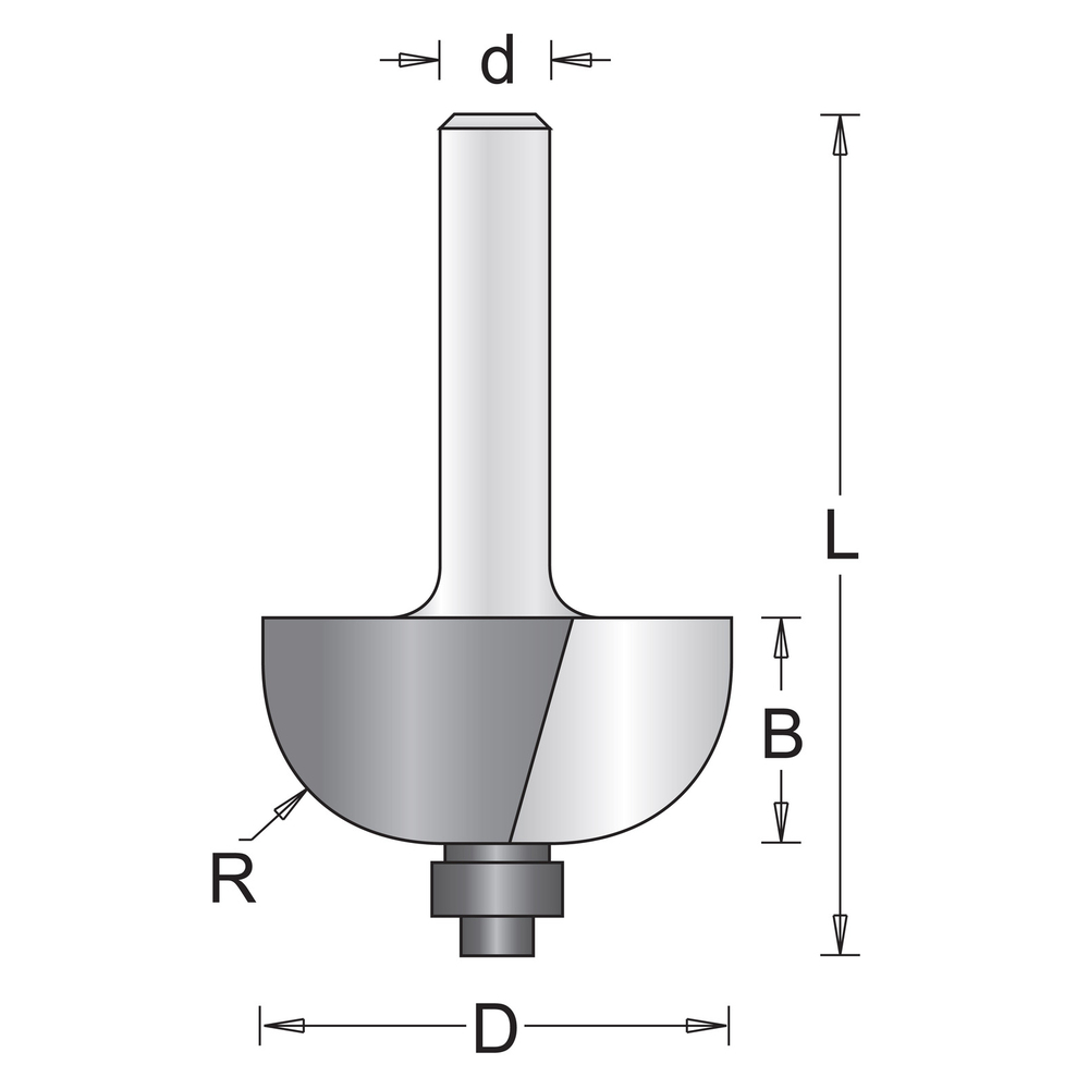 6 mm fraise à cavet avec roulement 22.2 x 52 x 6.3 mm - HIKOKI - 754017
