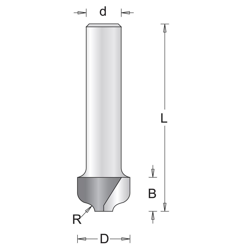 8 mm fraise à doucine à fond plat 12.7 x 50 x 2 mm - HIKOKI - 754090