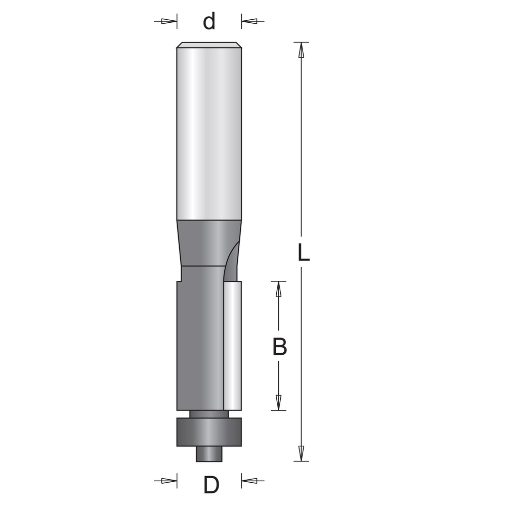8 mm fraise d'affleurage avec roulement 12.7 x 63 mm - HIKOKI - 754109