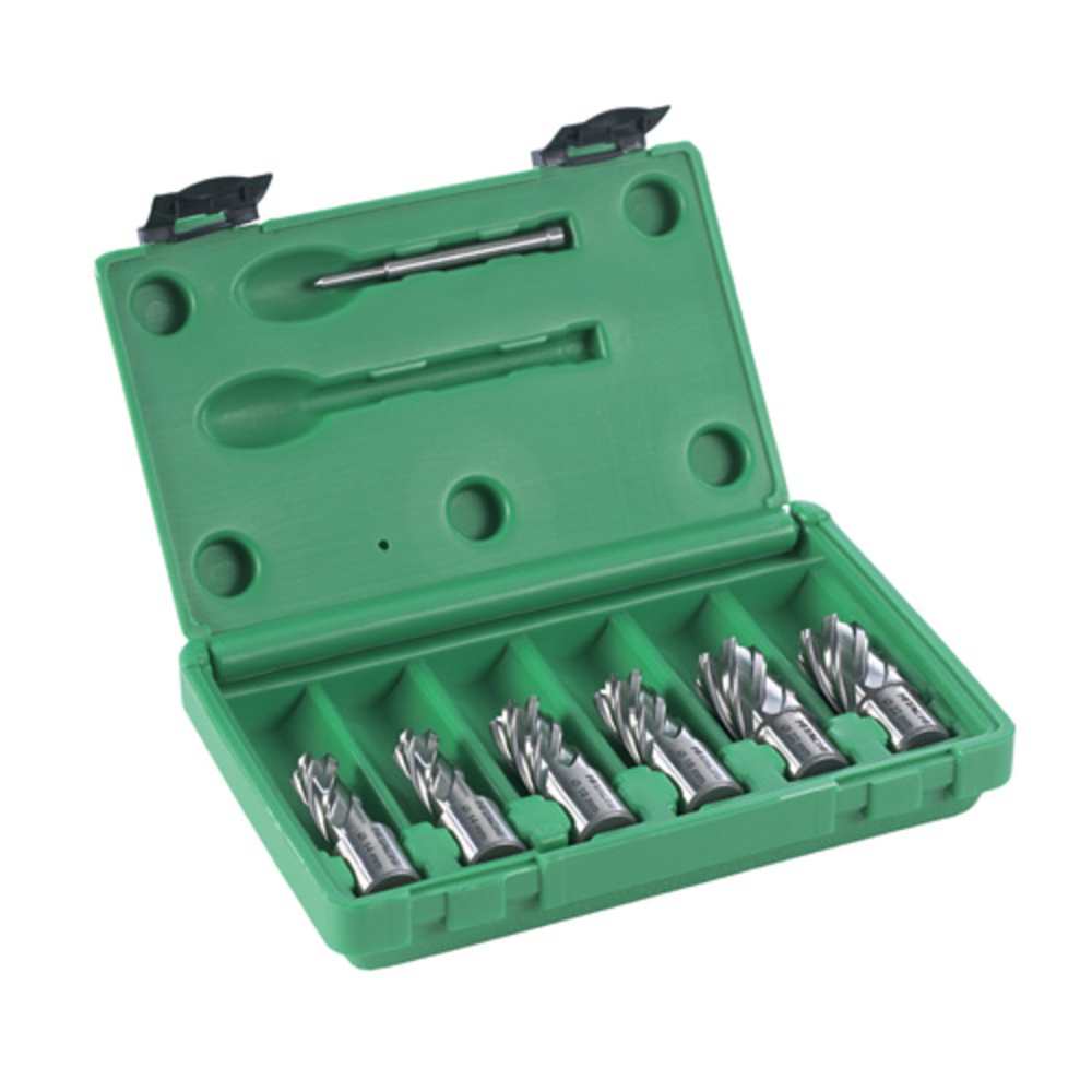 Jeu de couronne à métaux 2 x 14/18/22 x 30 mm + tige de centrage - Lot de 7 - HIKOKI - 754496