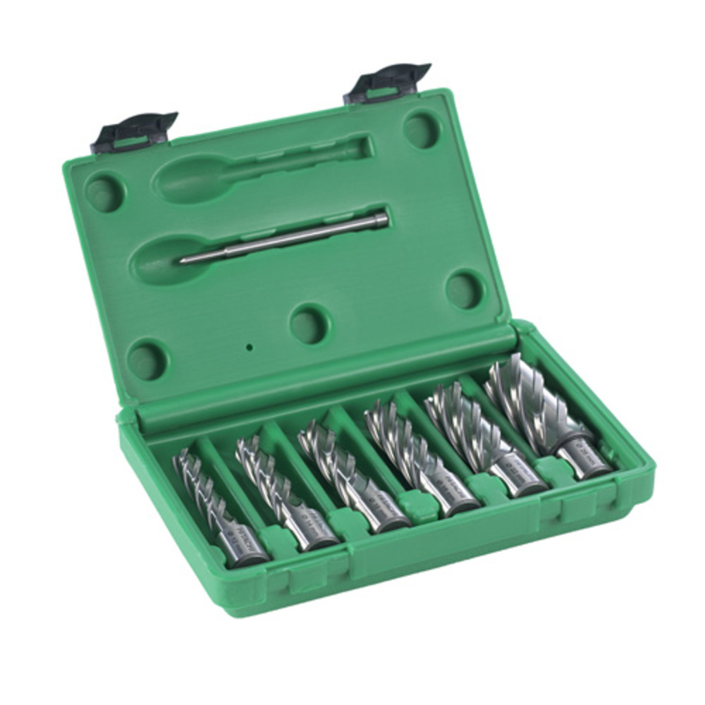 Jeu de couronne à métaux 12/14/16/18/22/26 x 55 mm + tige de centrage - Lot de 7 - HIKOKI - 754499