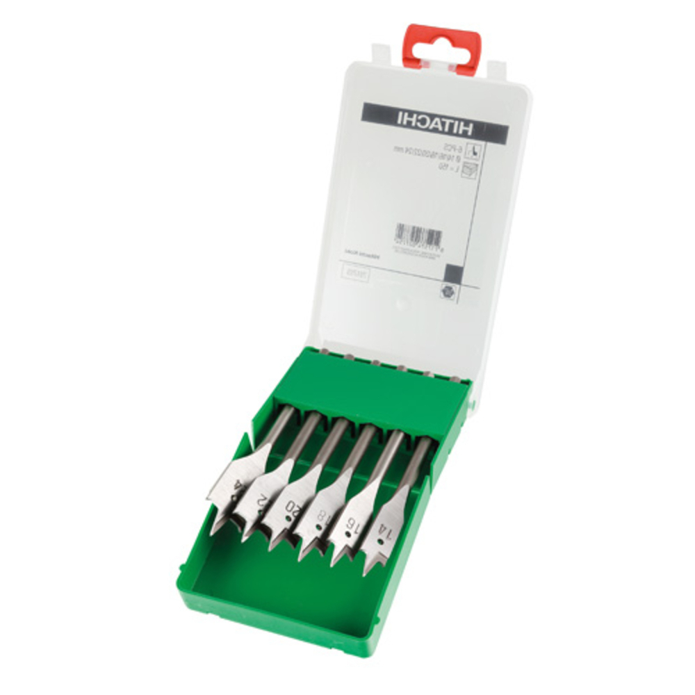 Cassette - Lot de 6 - forets à bois plat (12/14/16/18/20/22 mm) - HIKOKI - 781791