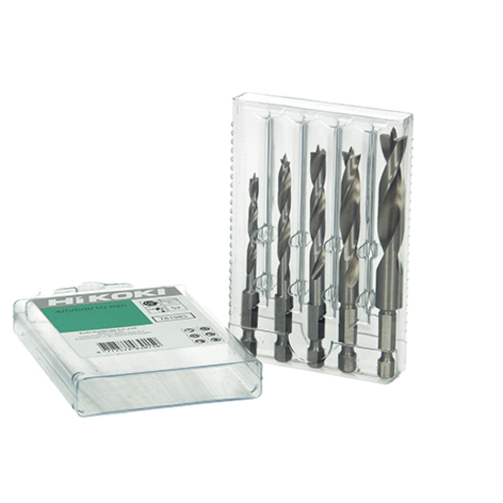 Jeu de foret CV à bois (4/5/6/8/10 mm) 1/4