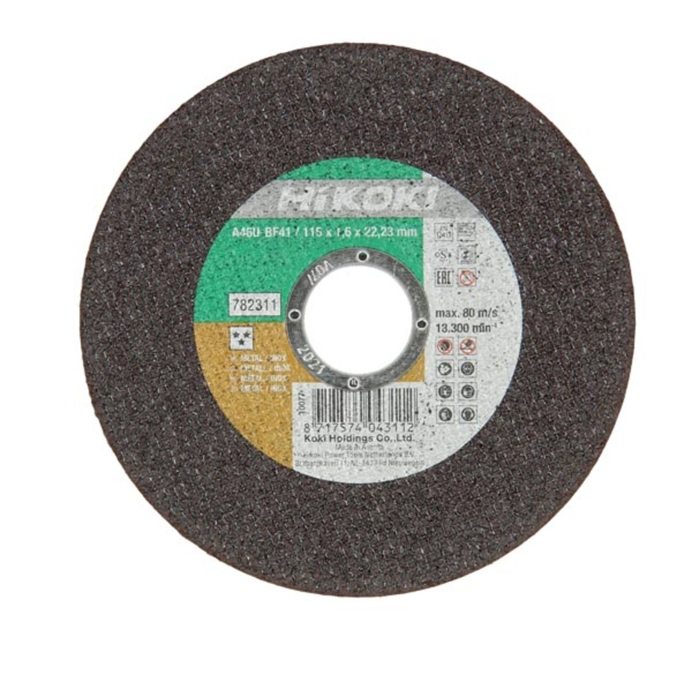 Disque de coupe pour inox/métal 115 x 1,6 mm - HIKOKI - 782311