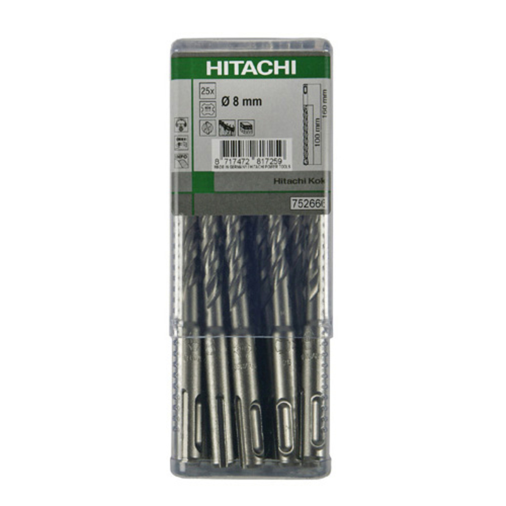 Foret SDS-plus 8x160 mm - Lot de 25 - HIKOKI - 782674
