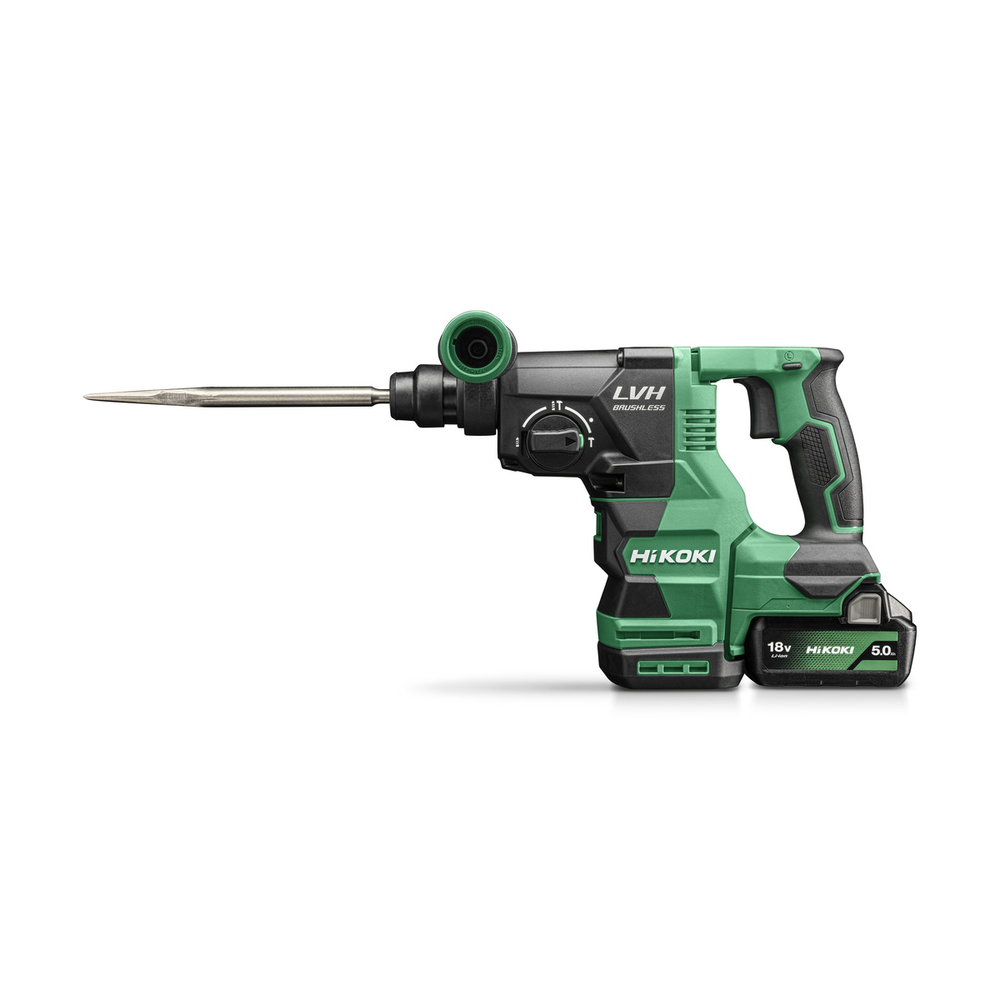 PERFORATEUR-BURINEUR sans fil SDS-PLUS 18V - BRUSHLESS - 3,2J - MV - LVH - RFC - REGLAGE AUTOMATIC DE LA PROFONDEUR DE FORAGE - 2x 5,0Ah en HSC III - HIKOKI - DH1826DAWPZ