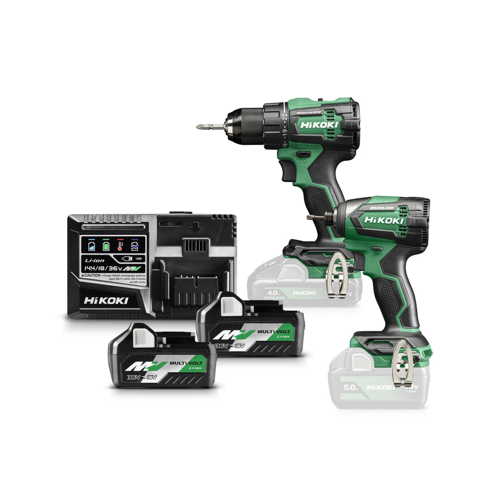 DS18DE PERCEUSE Visseuse sans fil 18V - 70 Nm - BRUSHLESS + WH18DE Visseuse à choc sans fil 18V - 1/4 