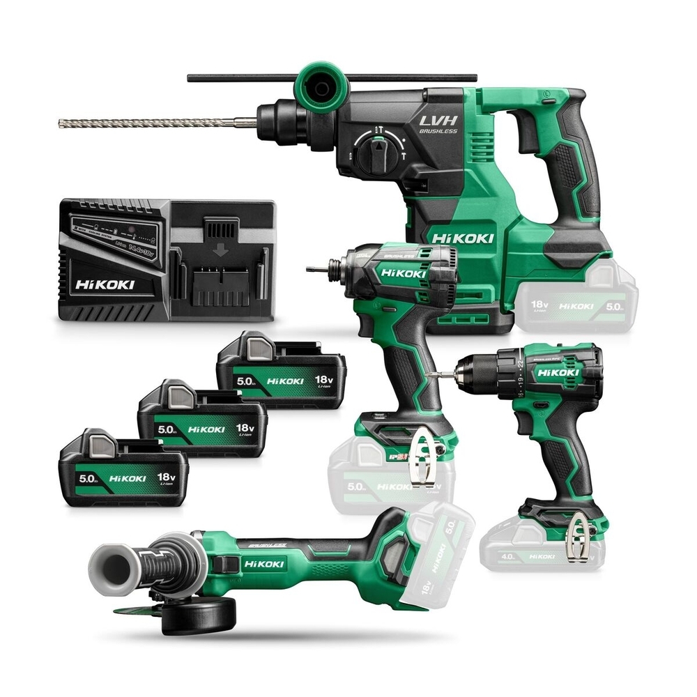 DS18DE PERCEUSE-Visseuse - BRUSHLESS - 70 Nm + DH1826DA PERFORATEUR - SDS PLUS - BRUSHLESS - 3,2J + WH18DC Visseuse à choc 1/4 