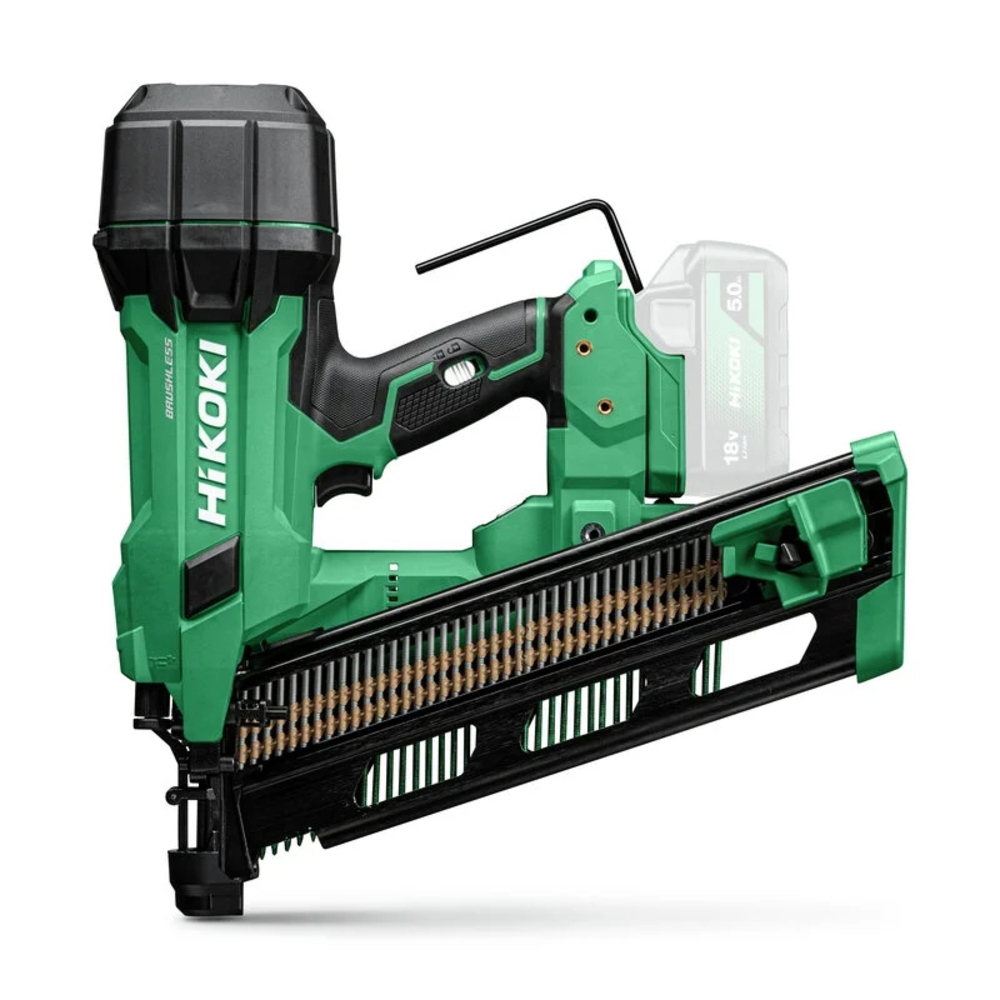 Cloueur 90mm 21°- 18v Li-ion Brushless - tête ronde bande plastique - sans batterie ni chargeur - HIKOKI - NR1890DRAW9Z