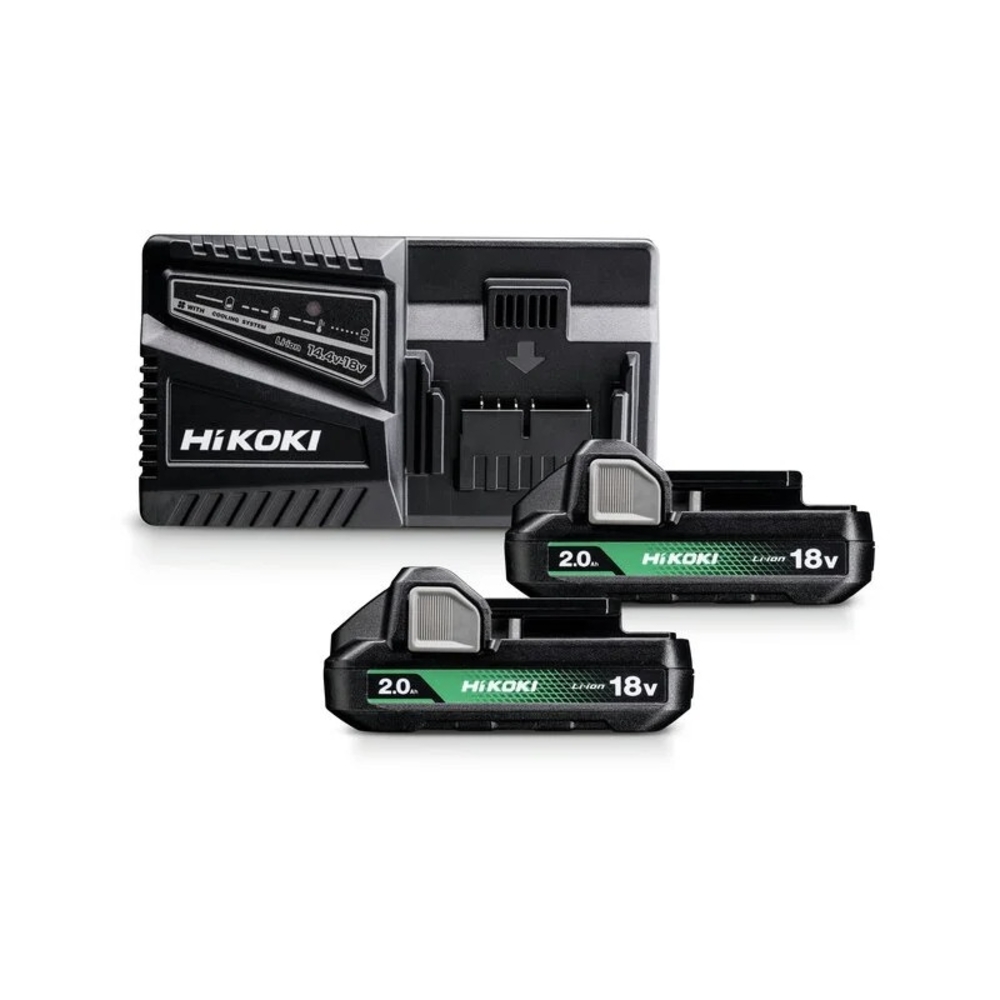 Pack 2 Batteries 18V BSL1820M 2,0Ah + Chargeur UC18YFSL - HIKOKI - UC18YFSLWFZ