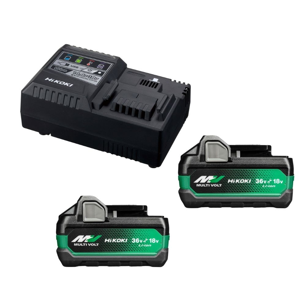 BOOSTERPACK A2 - CHARGEUR RAPIDE UC18YSL3 + 2x MV-A-X [36V 2,5Ah / 18V 5,0Ah] - HIKOKI - UC18YSL3WHZ