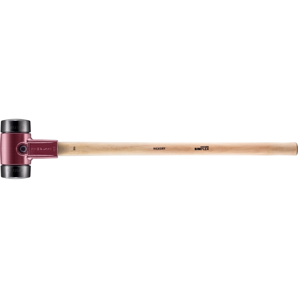 Marteau SIMPLEX boîtier fonte malléable manche Hickory diam 100 900 mm caoutchouc chargé - HALDER - 3002.100