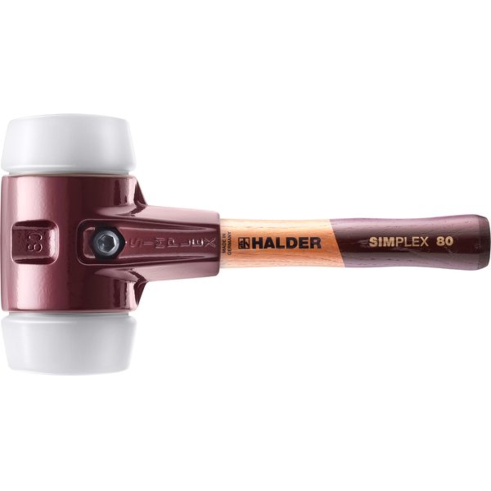 Maillet SIMPLEX avec boîtier en fonte malléable et manche en bois diam 80 superplastique manche 230mm - HALDER - 3007.082