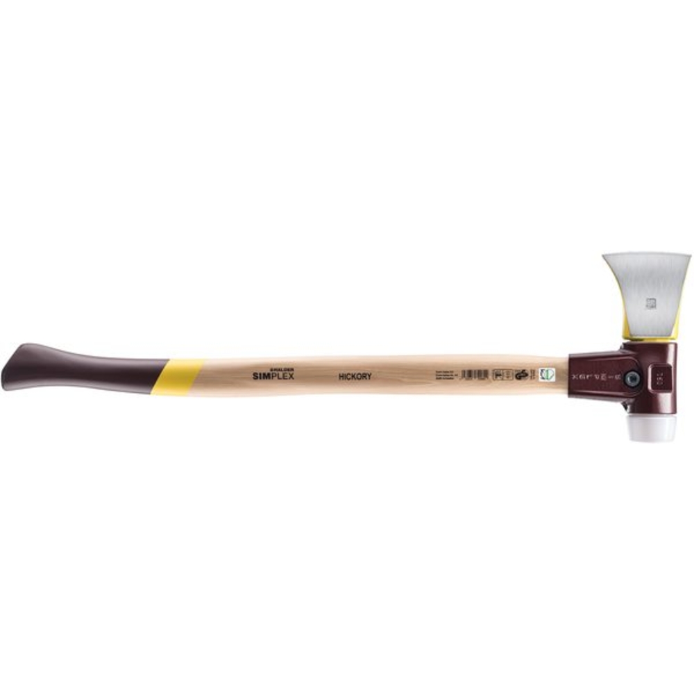 Hache à fendre SIMPLEX boîtier fonte malléable manche Hickory diam 50 685 mm étui cuir embout nylon - HALDER - 3007.750